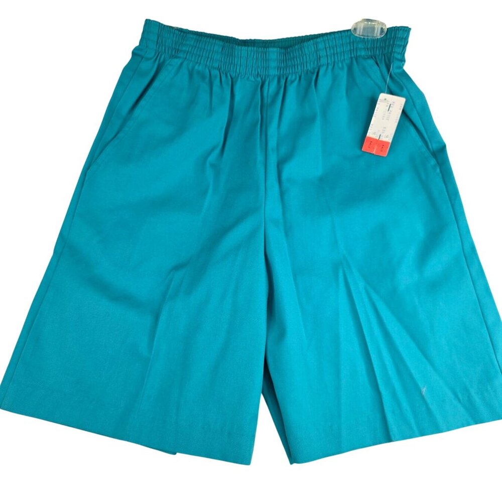 Vintage 80s Jantzen Wide Leg Shorts Size 8 Aqua Deadstock USA Casual Resortcore